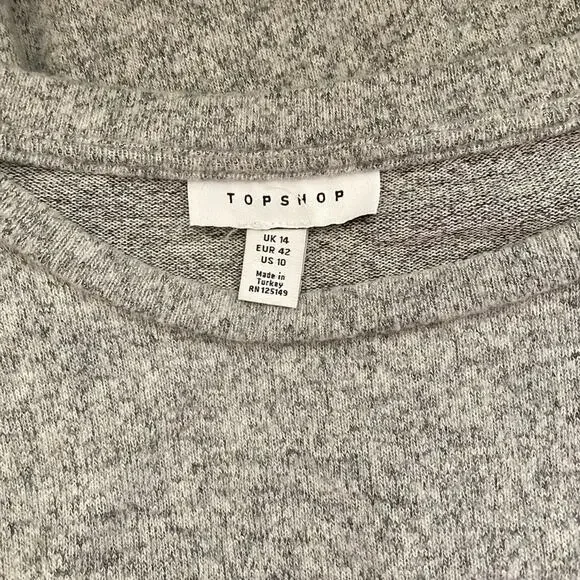 NWOT Topshop Long Sleeve Knit Midi Dress in Heather Gray - Picture 12 of 14